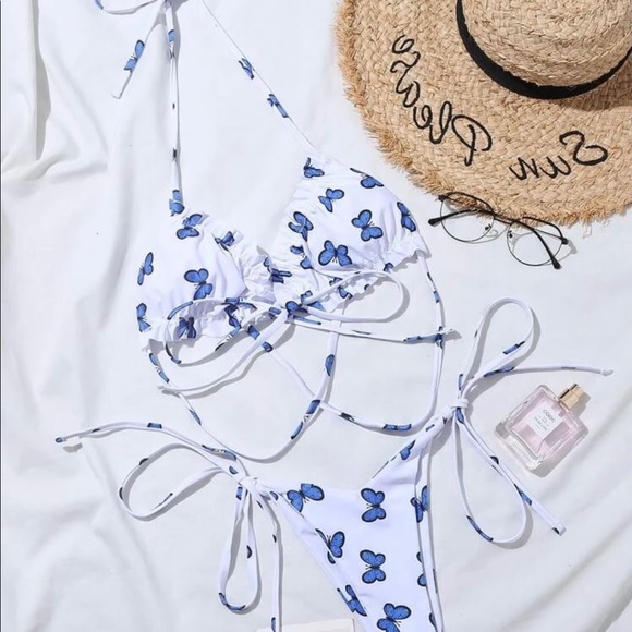 BNIB Gorgeous Blue Butterfly Bikini - Picture 3 of 8